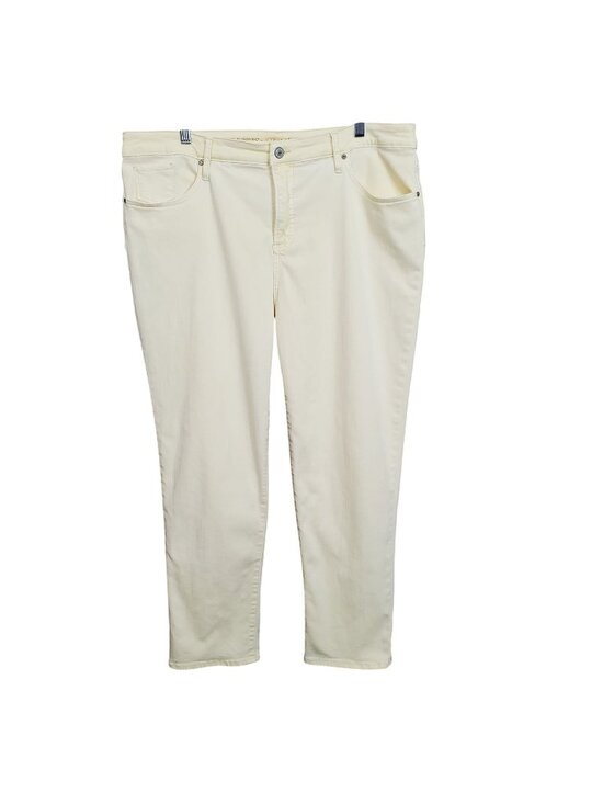 Chico's Denim - Chicos Size 16 Pants So Slimming Girlfriend Slim Leg Ankle Comfort Casual Yellow